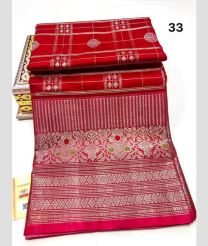 Red and Pink venkatagiri pattu sarees with All over Checks and Buttas design