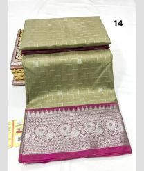 Fern Green and Magenta venkatagiri pattu sarees with All over Sequence Work design