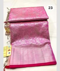 Rose Pink and Pink venkatagiri pattu sarees with All over Jari design