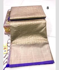 Lite Bisque and Purple venkatagiri pattu sarees with All over Jari design