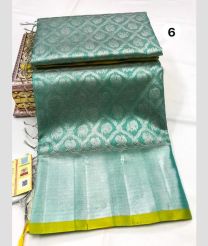 Lite Turquoise and Parrot Green venkatagiri pattu sarees with All over Jari design