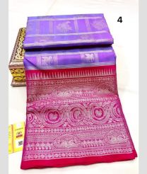 Lavender and Pink venkatagiri pattu sarees with All over Jari design