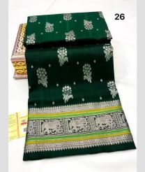 Pine Green and Acid Green venkatagiri pattu sarees with All over Buttas design