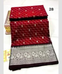 Red and Black venkatagiri pattu sarees with All over Buttas design