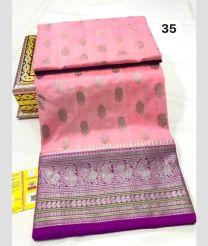 Baby Pink and Magenta venkatagiri pattu sarees with All over Buttas design