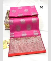Rose Pink and Orange venkatagiri pattu sarees with All over Buttas design