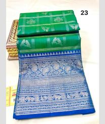 Aquamarine and Blue venkatagiri pattu sarees with All over Checks and Buttas design