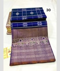 Navy Blue and Brown venkatagiri pattu sarees with All over Checks and Buttas design