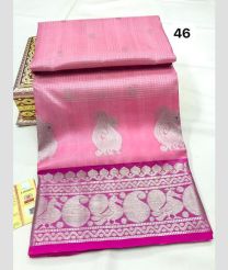 Baby Pink and Pink venkatagiri pattu sarees with All over Checks and Buttas design