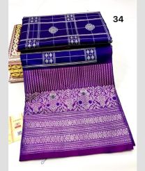 Navy Blue and Purple venkatagiri pattu sarees with All over Checks and Buttas design