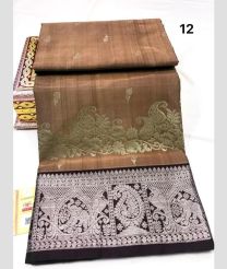 Brown  and Black venkatagiri pattu sarees with All over Buttas design