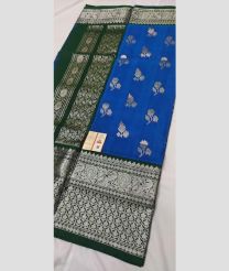 Dark Green and Blue venkatagiri pattu sarees with All over Buttas design