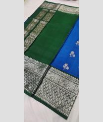 Green and Blue venkatagiri pattu sarees with All over Buttas design