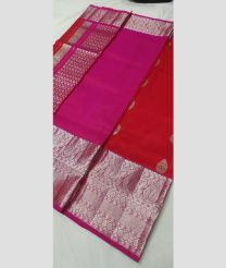 Pink and Red venkatagiri pattu sarees with All over Buttas design