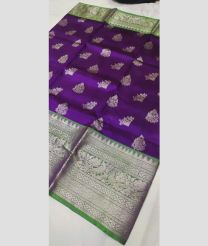 Purple and Lite Green venkatagiri pattu sarees with All over Buttas design