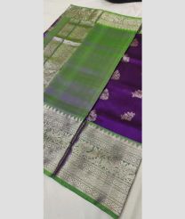 Fern Green and Purple venkatagiri pattu sarees with All over Buttas design