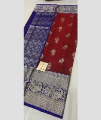Blue and Chestnut venkatagiri pattu sarees with All over Buttas design
