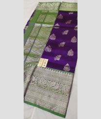 Lite Parrot Green andPurple venkatagiri pattu sarees with All over Buttas design