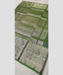 Lite Parrot Green and Silver venkatagiri pattu sarees with All over Buttas design