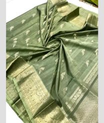gray colour venkatagiri pattu sarees with All over design