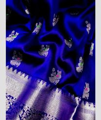 blue and silver colour venkatagiri pattu sarees with All over Buttas design