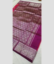 silver and purple colour venkatagiri pattu sarees with All over design