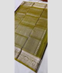 silver and light green colour venkatagiri pattu sarees with All over design