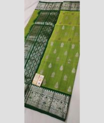light green and silver colour venkatagiri pattu sarees with All over design