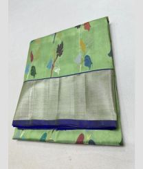 light green colour venkatagiri pattu sarees with All over Buttas design