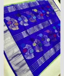 yale blue  and blue colour venkatagiri pattu sarees with All over Buttas design