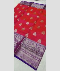 red colour venkatagiri pattu sarees with All over Buttas design