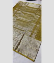 olive and silver colour venkatagiri pattu sarees with All over Buttas design