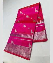 magenta red colour venkatagiri pattu sarees with All over design