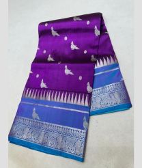 purple colour venkatagiri pattu sarees with All over design