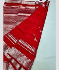 maroon and silver colour venkatagiri pattu sarees with All over design