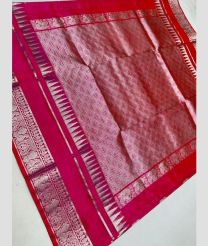 silver and magenta red colour venkatagiri pattu sarees with All over design