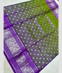 olive green and purple colour venkatagiri pattu sarees with All over design