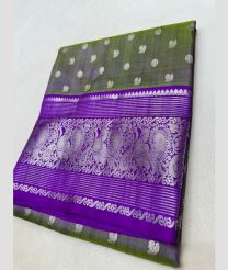 olive green colour venkatagiri pattu sarees with All over design