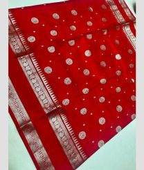 maroon colour venkatagiri pattu sarees with All oer Buttas design