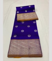 blue colour venkatagiri pattu sarees with All oer Buttas design