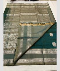 blue and gray colour venkatagiri pattu sarees with All oer Buttas design