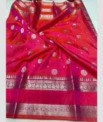 magenta red colour venkatagiri pattu sarees with All oer Buttas design