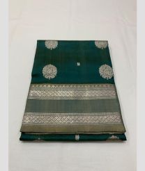 teal colour venkatagiri pattu sarees with All oer Buttas design