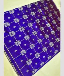 navy blue colour venkatagiri pattu sarees with All over design