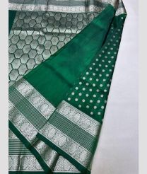 green and silver colour venkatagiri pattu sarees with All over design