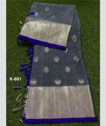 gray colour venkatagiri pattu sarees with Kaddy Border design