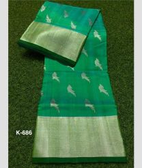 cyan blue colour venkatagiri pattu sarees with Kaddy Border design