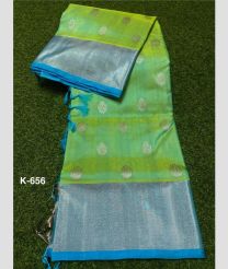 olive green colour venkatagiri pattu sarees with Kaddy Border design