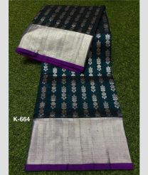 silver and blue colour venkatagiri pattu sarees with Kaddy Border design