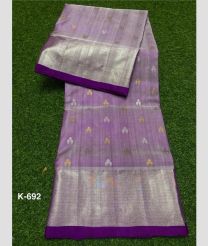 light purple colour venkatagiri pattu sarees with Kaddy Border design